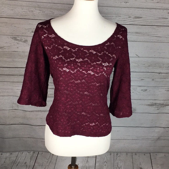 Tops - Maroon Lace Top